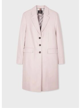 PS Paul Smith Cashmere Blend Epsom Single-Breasted Wool Coat Blush Pink 40 $1050